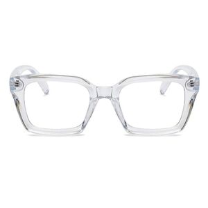 Non Prescription Thick Square Frame Clear Lens Eyeglasses Transparent